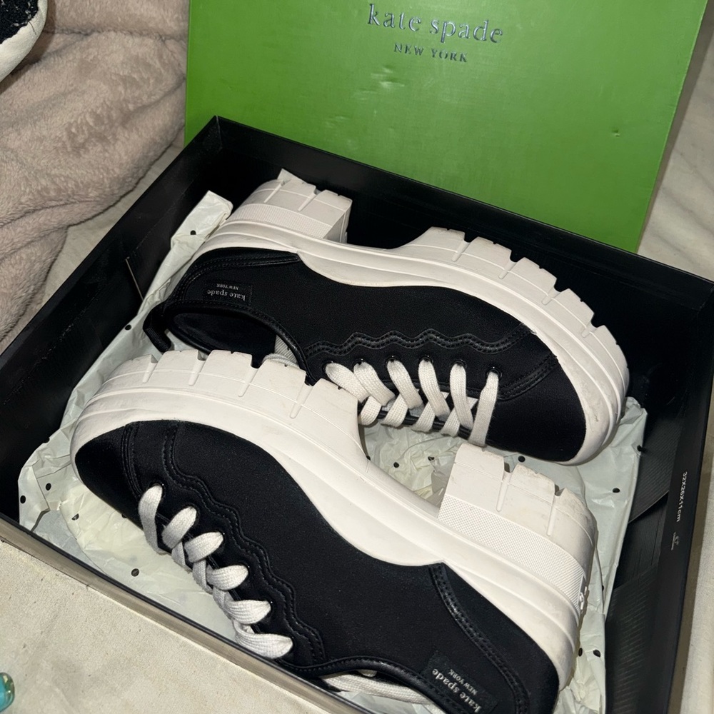 Kate Spade Black and White Chunky Sneakers